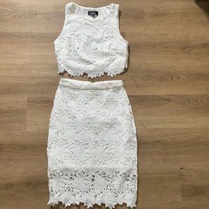White 2 piece Lulus set size small